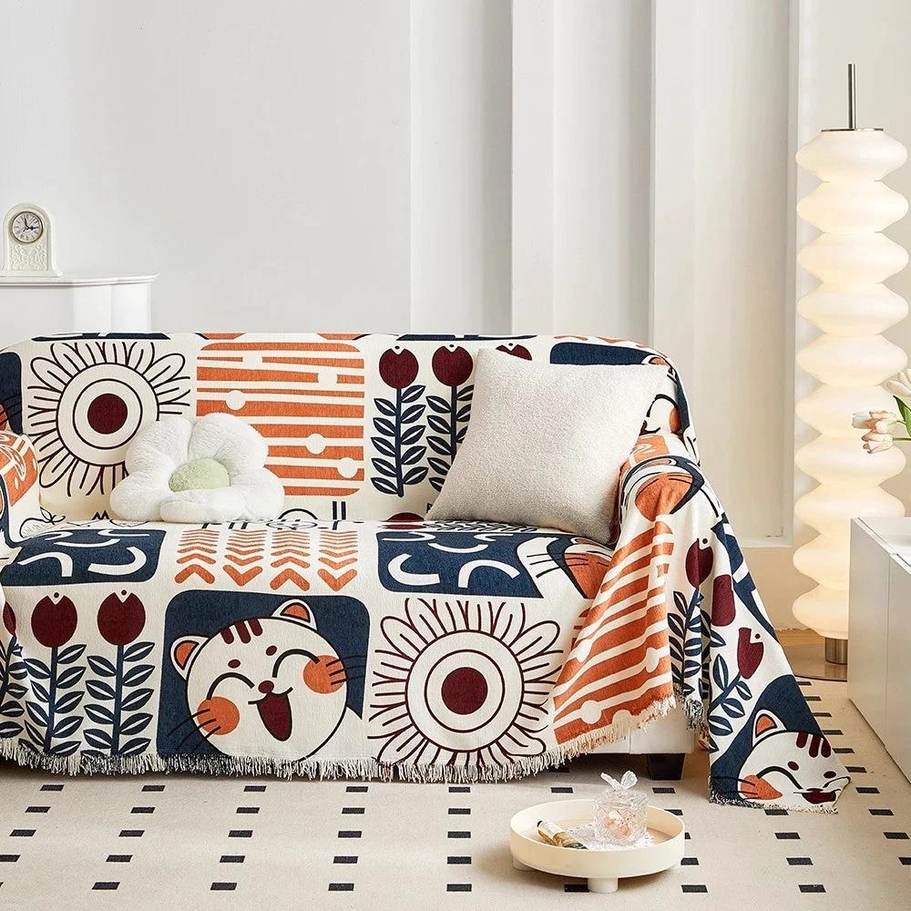Tassel Tide All-Season Sofa Cover