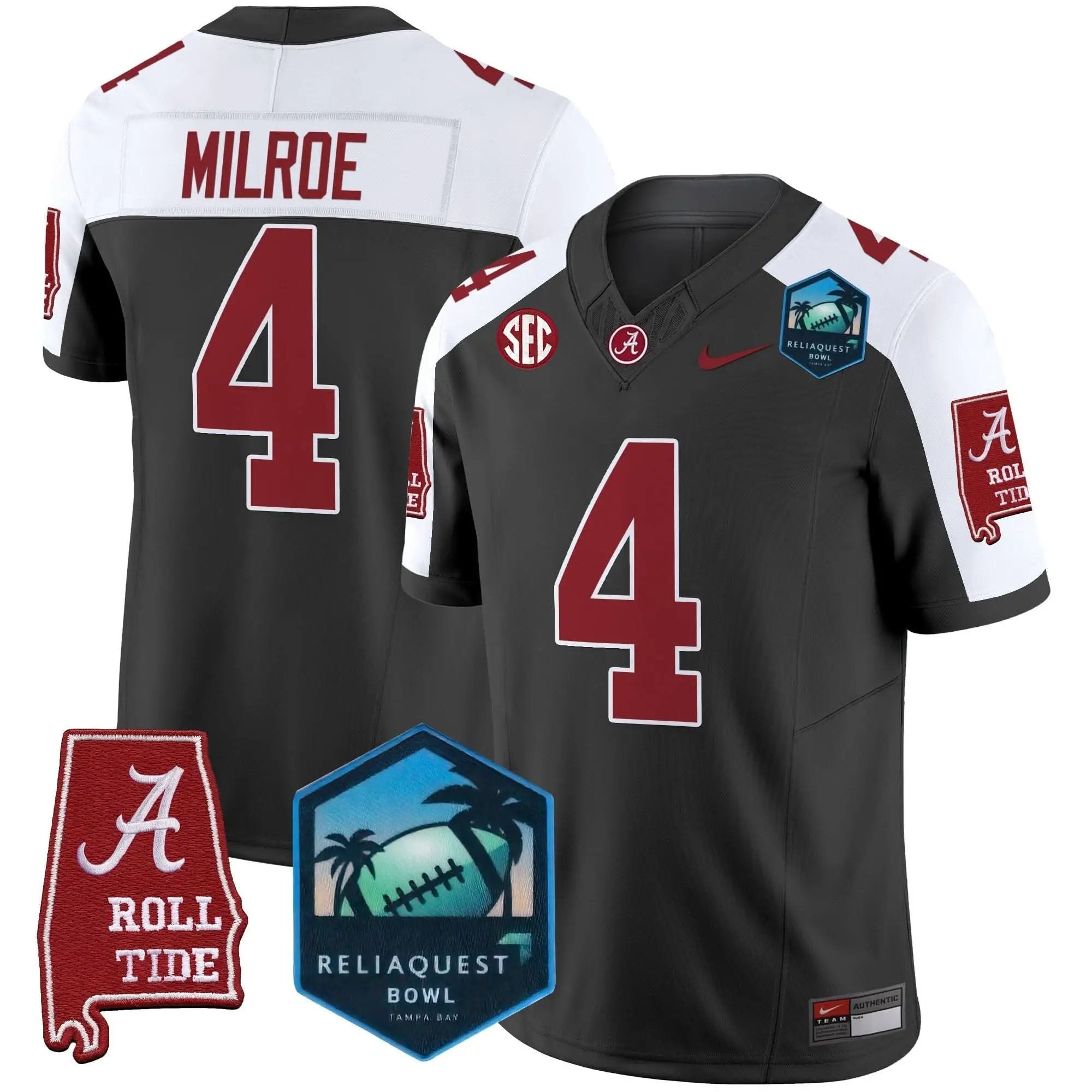 Men Alabama Crimson Tide Football 2025 ReliaQuest Bowl Patch Vapor Limited Jersey