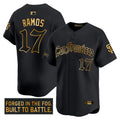 Men San Francisco Giants 'Gothic Fog Edition' Gold Vapor Premier Limited Jersey - All Stitched