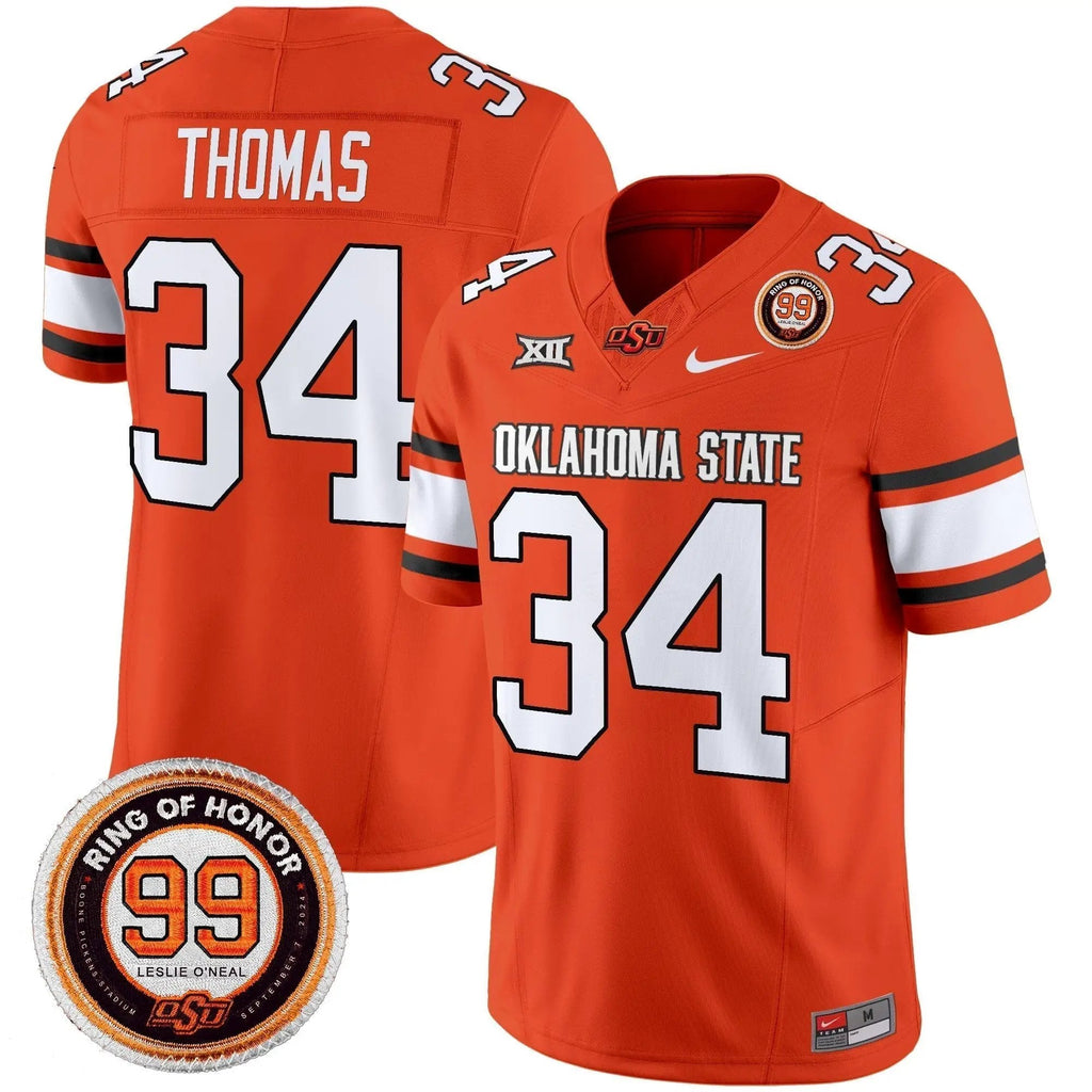 Men Oklahoma State Cowboys Football 2025 Vapor Limited Jersey - Leslie O'neal Patch