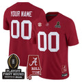 Alabama Crimson Tide Football 2025 Playoff First Round Vapor Limited Custom Jersey