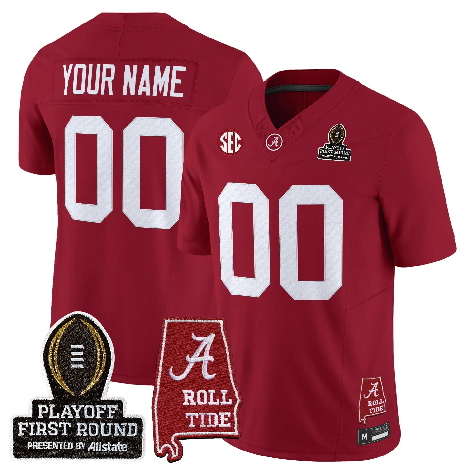 Alabama Crimson Tide Football 2025 Playoff First Round Vapor Limited Custom Jersey