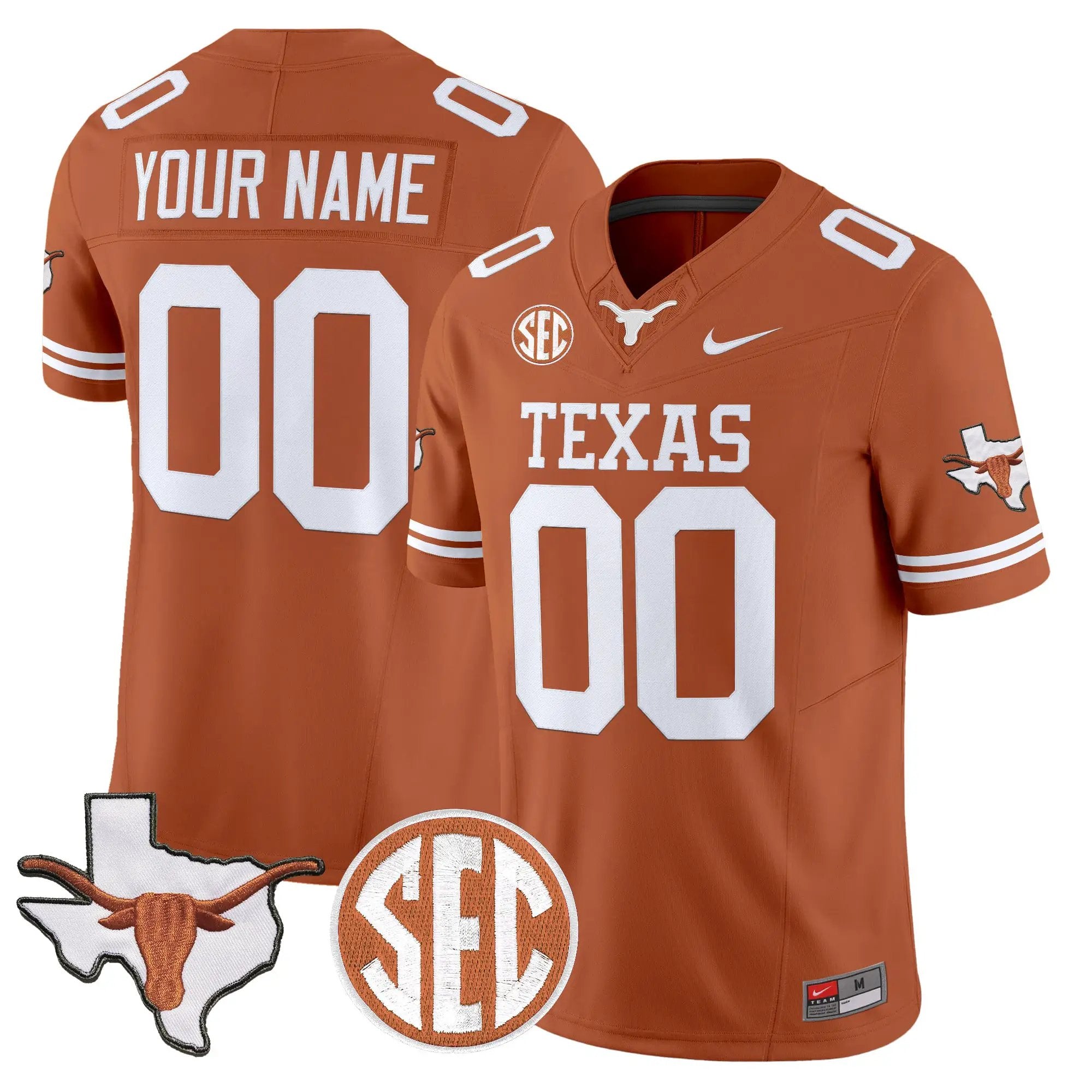 TEX 2026 State Map & SEC Patch Vapor Limited Custom Jersey - Stitched