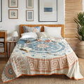 Santorini Mandala Cotton Blanket