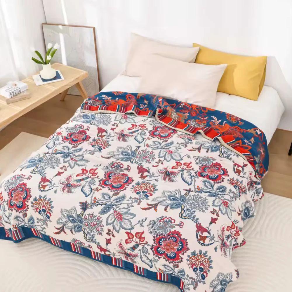 Retro Botanica Bliss Cotton Blanket