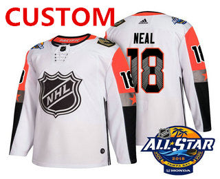 Custom Vegas Golden Knights White 2018 NHL All-Star Stitched Ice Hockey Jersey Stitched