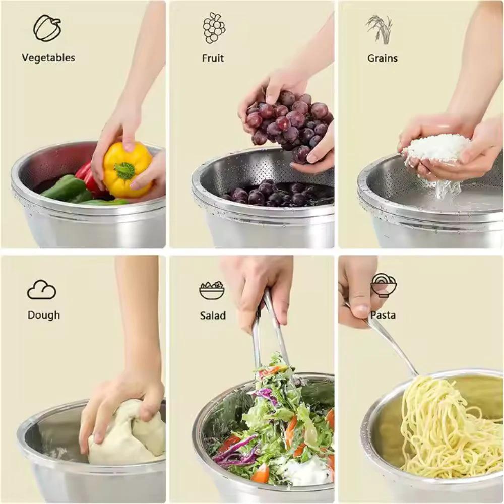 Rinse Mix Stainless Colander Duo Set