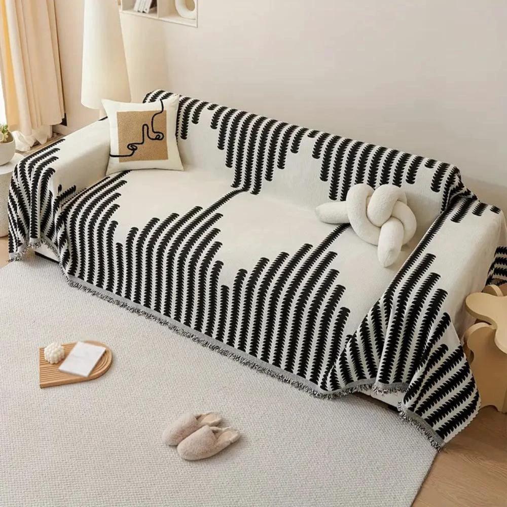 Modern Monochrome Fern Sofa Cover