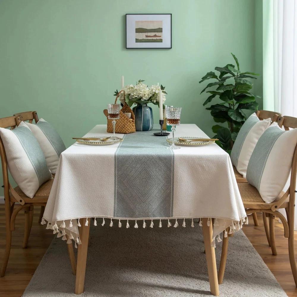 Glisstra Geometric Tassel Tablecloth