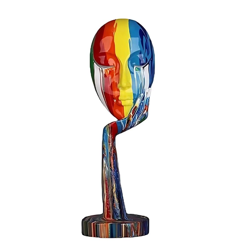 Female Thinker Colorful Art Sculpture