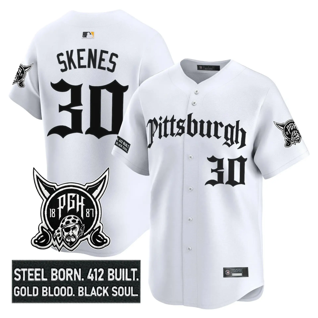 Men Pittsburgh Pirates 'Gothic Steel City Edition' Vapor Premier Limited Jersey - All Stitched