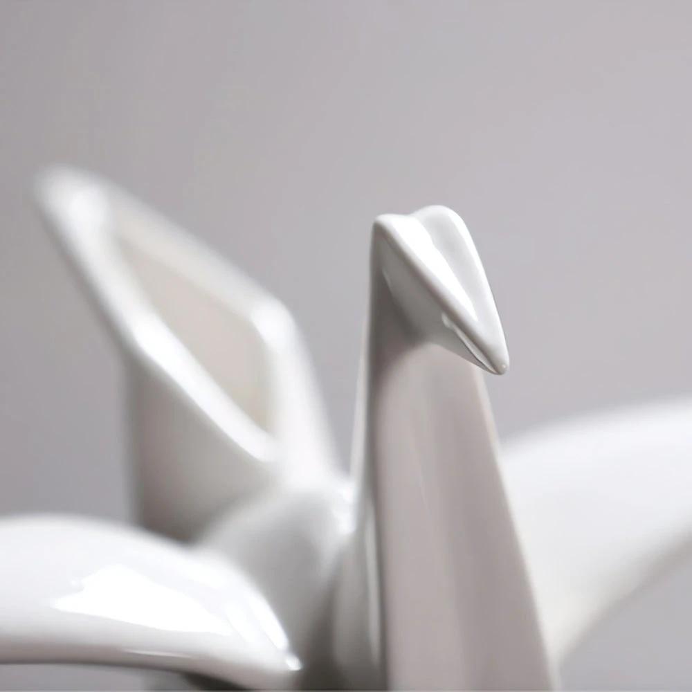 Origami-Inspired Ceramic Bird Statue