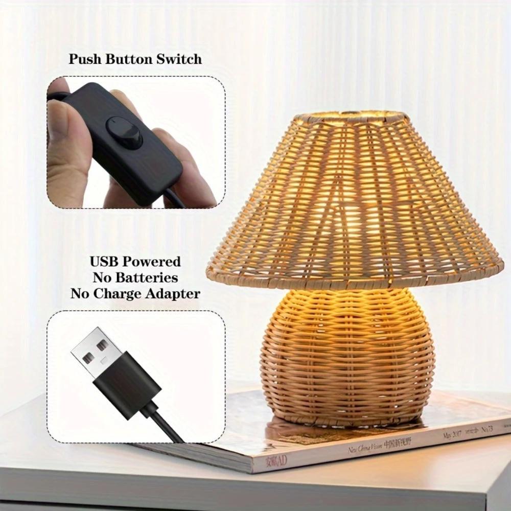 Noya Rattan Table Lamp Home Decor