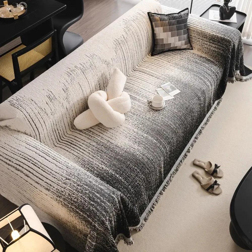 Neutral Tone Chenille Sofa Cover
