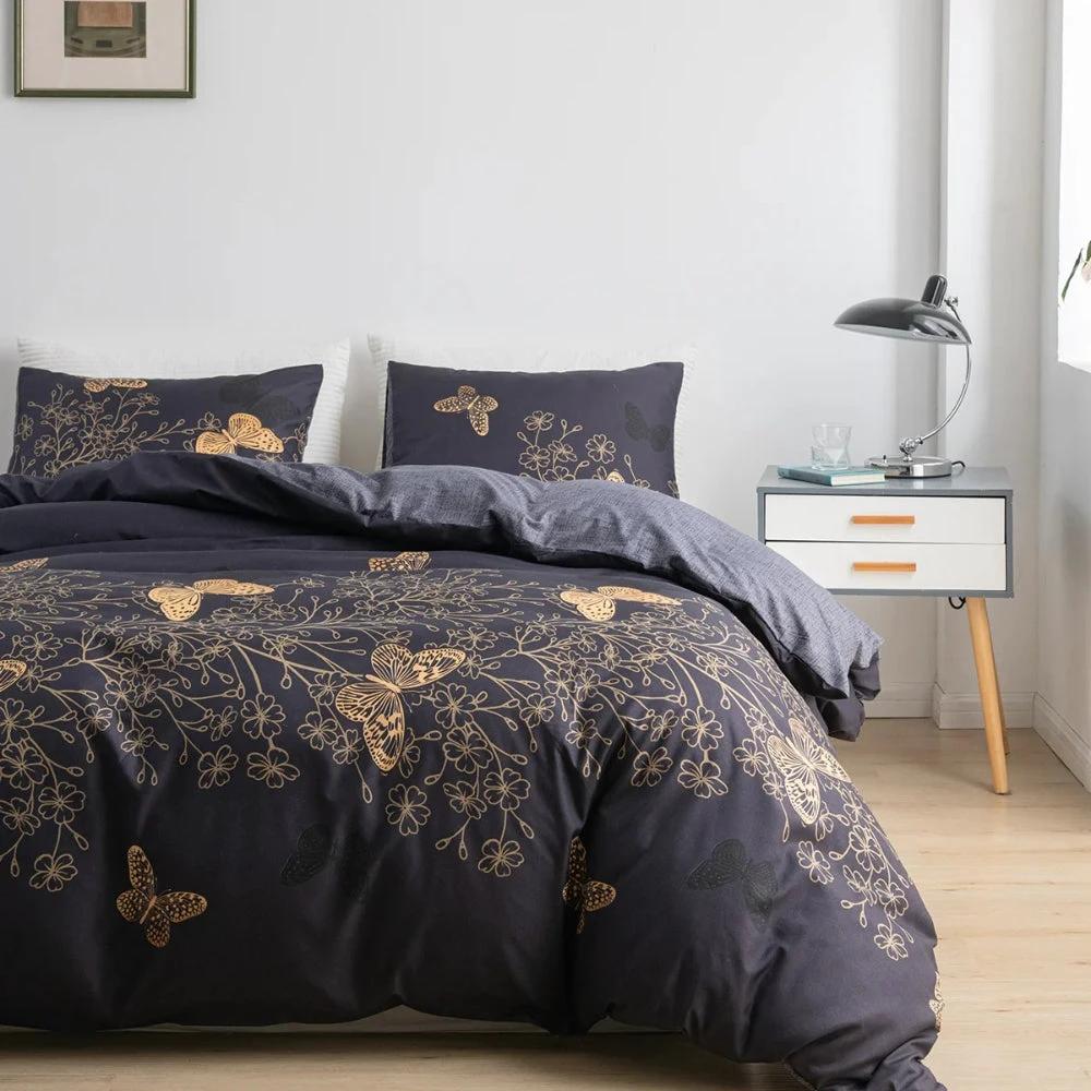 Valora Midnight Butterfly Duvet Cover | 3pcs Set
