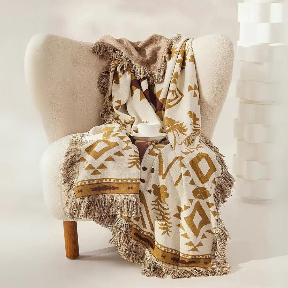Azura Boho Geometric Knit Blanket