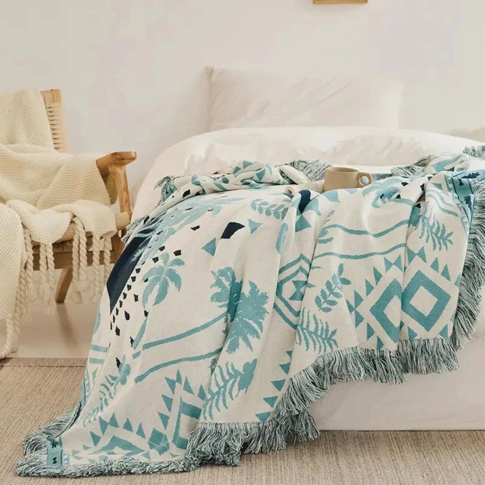 Azura Boho Geometric Knit Blanket