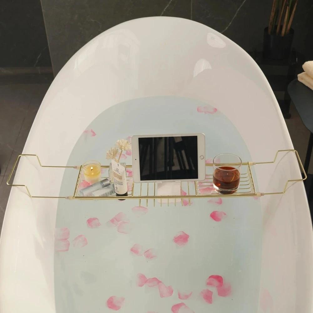 Adjustable Stainless Steel Bathtub Caddy Tray