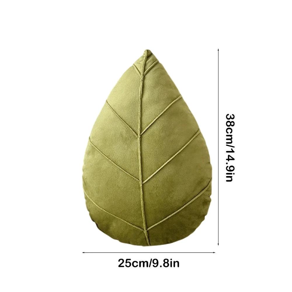 Verdant Flourish Leaf Shaped Cushion