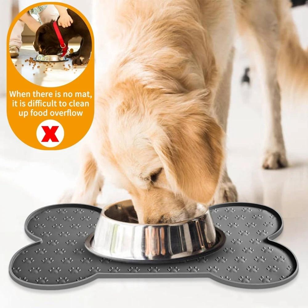 Bone-Shaped Silicone Pet Feeding Mat