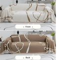 Abstract Line Reversible Chenille Sofa Cover