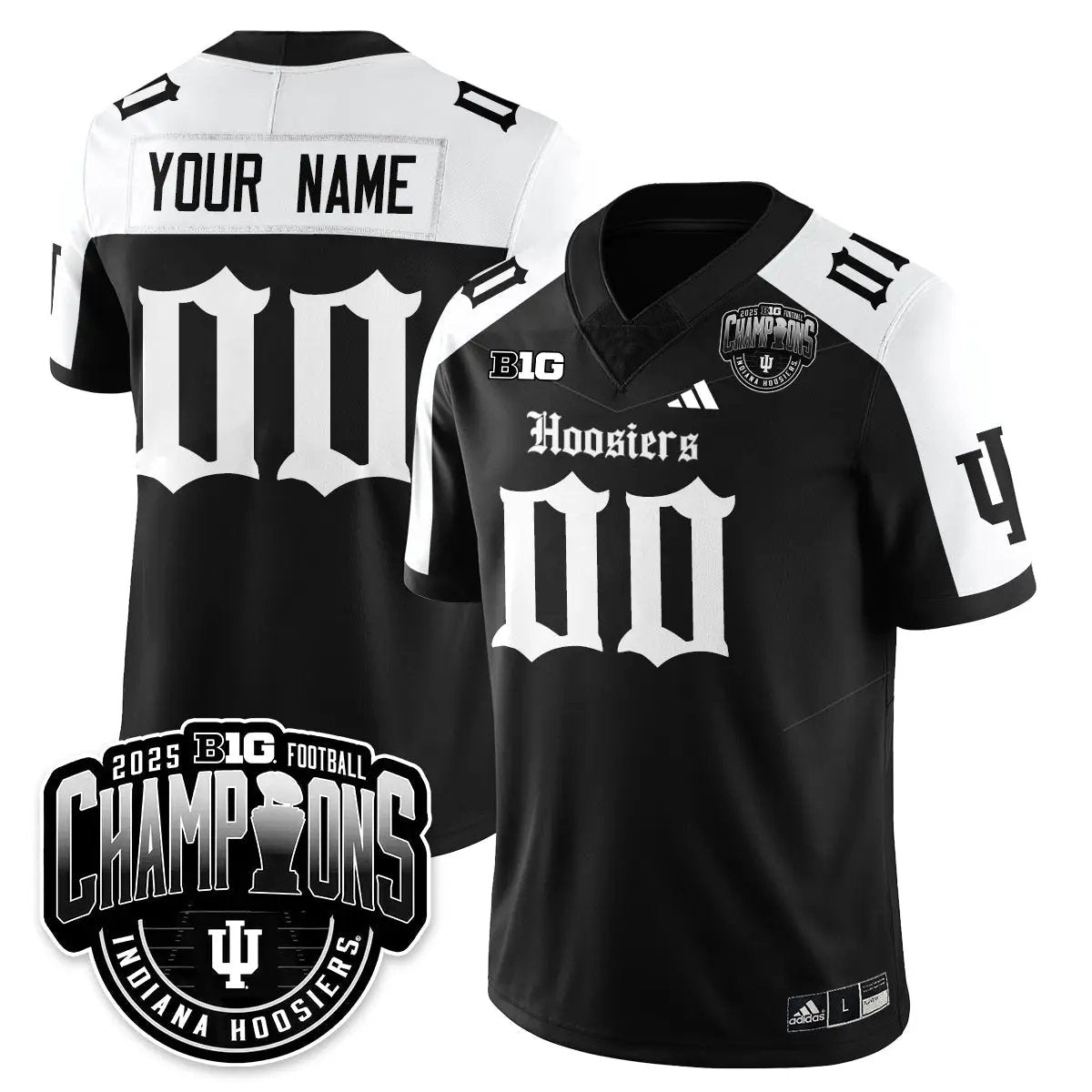 Indiana Hoosiers Gothic Vapor Limited Football Custom Jersey - Big 10 Champions