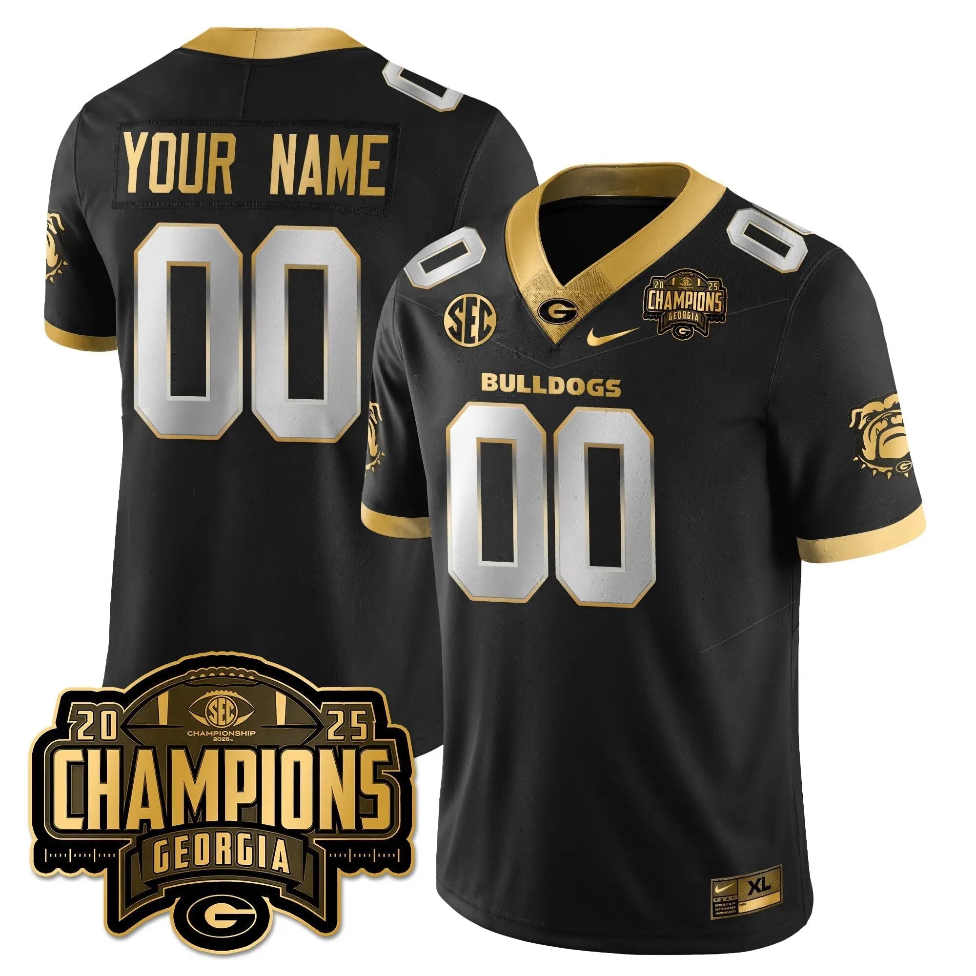 Men University of Georgia Football Vapor Limited Gold Jersey - SEC Football Champions