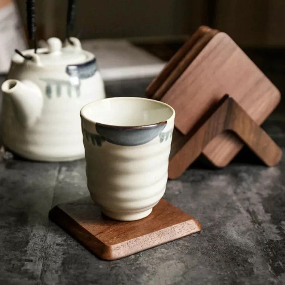 Sleek Stack Wooden Coaster Set | 6pcs