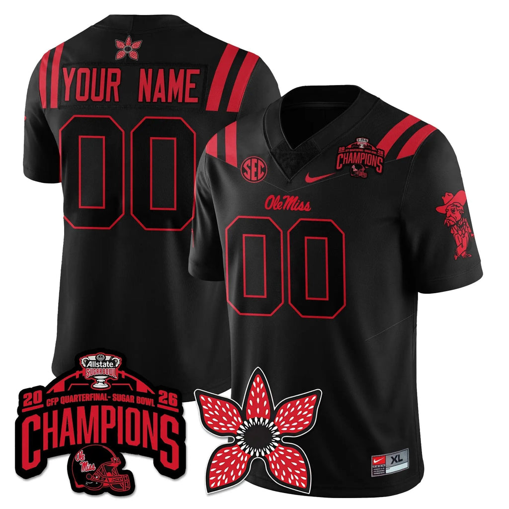 Men Ole Miss Rebels Football Stranger Things Vapor Limited Jersey - Allstate Sugar Bowl Champions