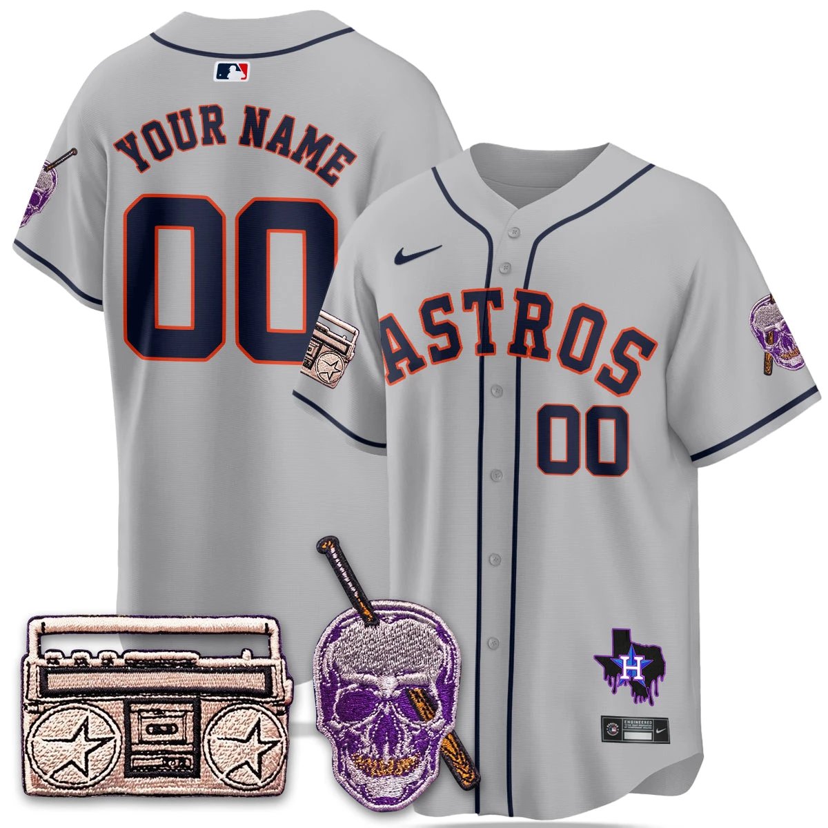 Houston Astros DJ Screw Patch Vapor Premier Limited Jersey - All Stitched
