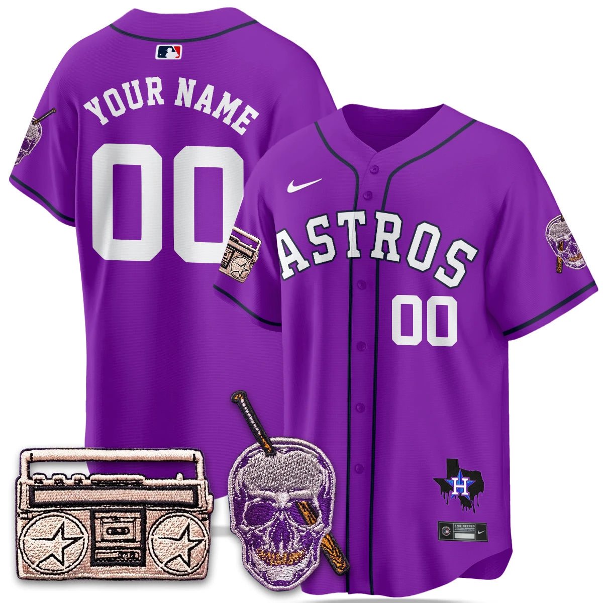 Houston Astros DJ Screw Patch Vapor Premier Limited Jersey - All Stitched