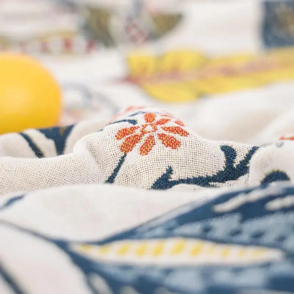 Rustic Artistic Flora Blanket | 100% Floral Cotton Blanket