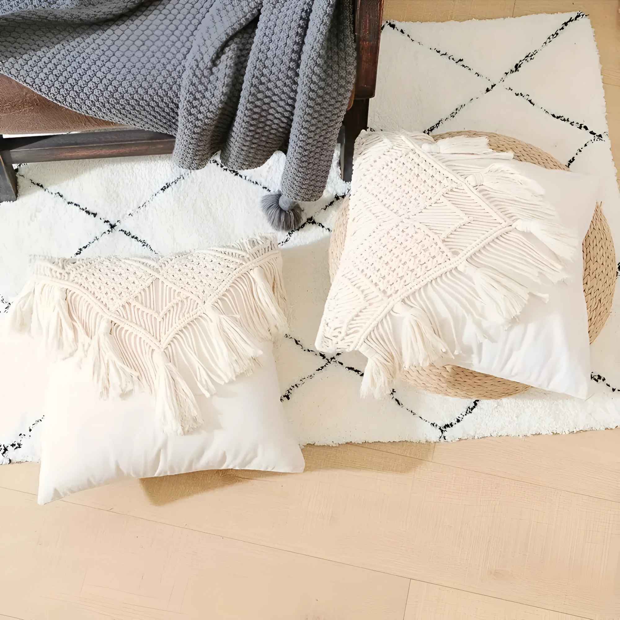 Vintage Macrame Cushion Cover