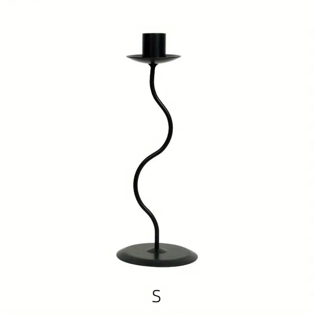 Sculpted Wavy Iron Candle Holder