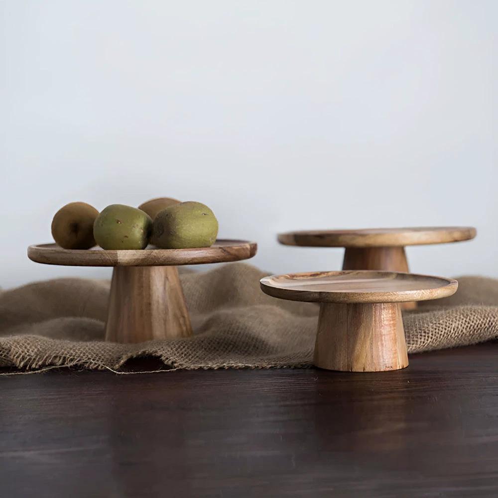 High Stand Wooden Cake Plate