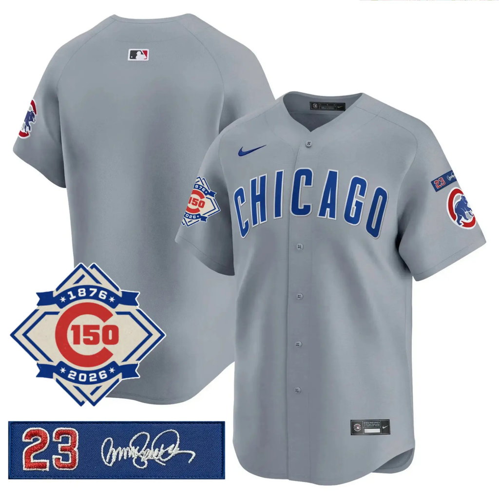 Men Chicago Cubs  Limited Jersey - 150th Anniversary & 'Ryno' Tribute Patch - All Stitched