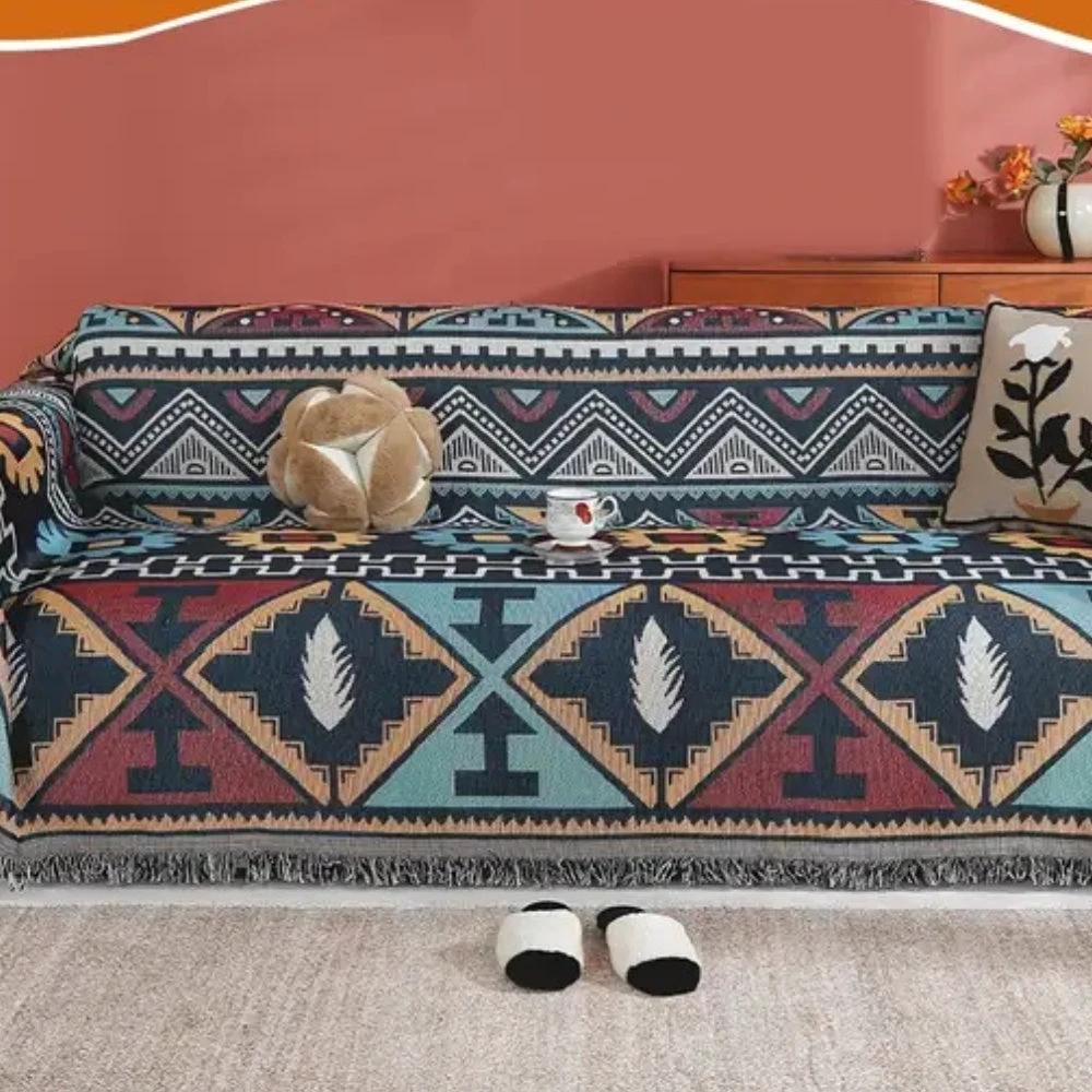 Aztec Geometric Pattern Sofa Cover