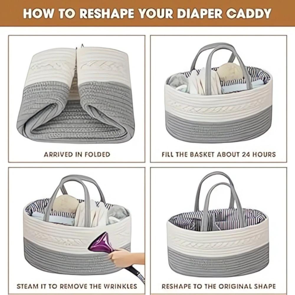 Braided Grey Baby Essentials Organizer