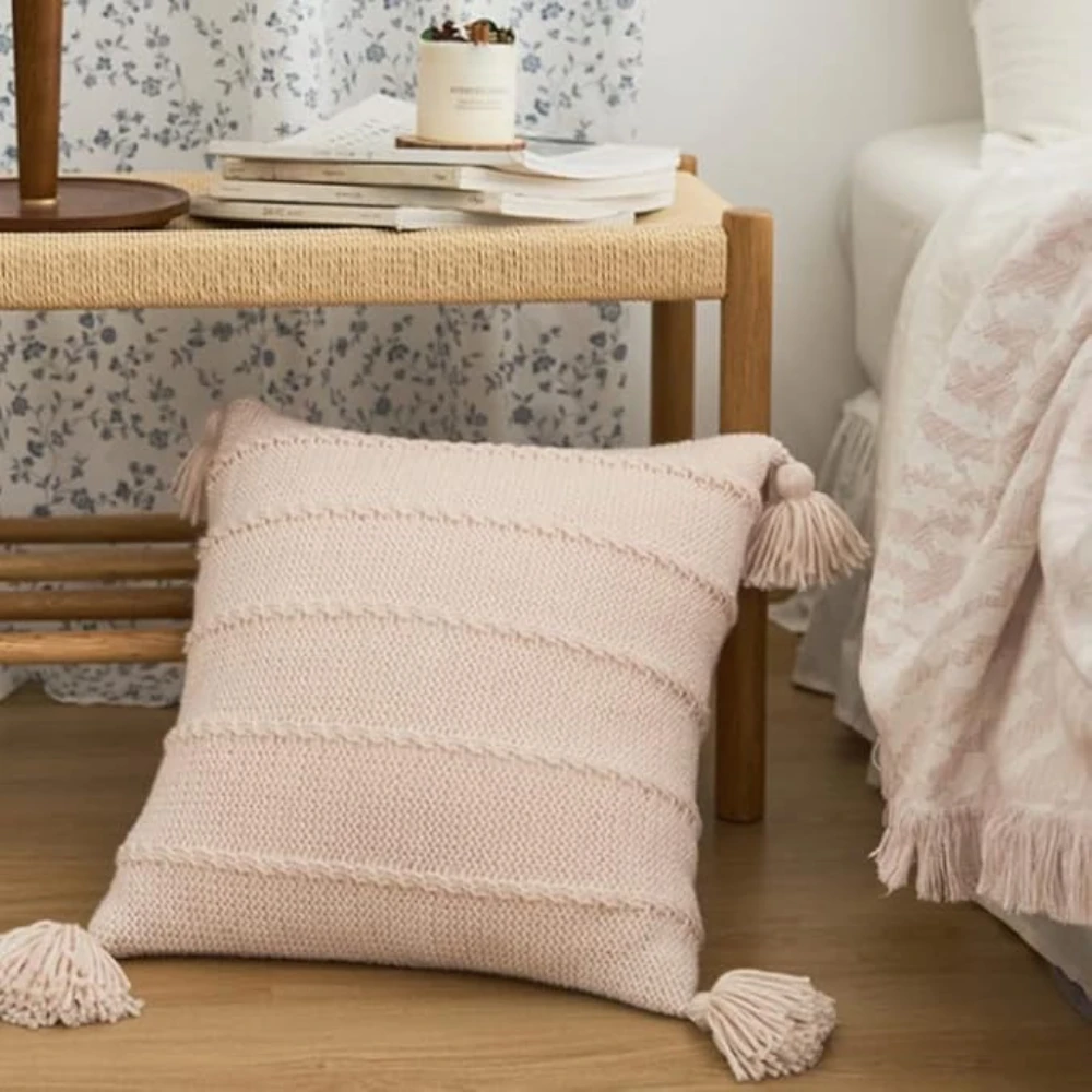 Nordic Knitted Tassel Cushion