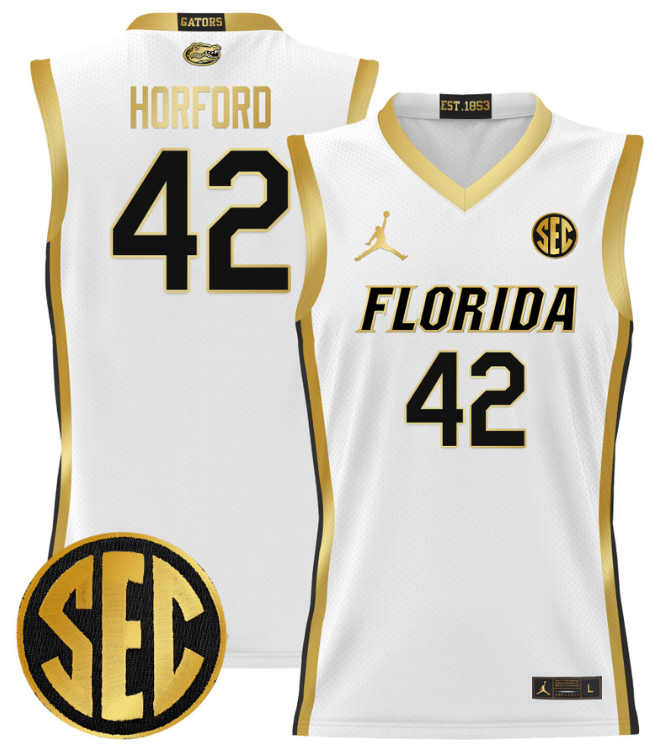 Al Horford Jersey #42 Florida Gators 2024 Lightweight Basketball White Gold