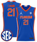 Alex Condon Jersey #21 Florida Gators 2024 Lightweight Basketball Royal
