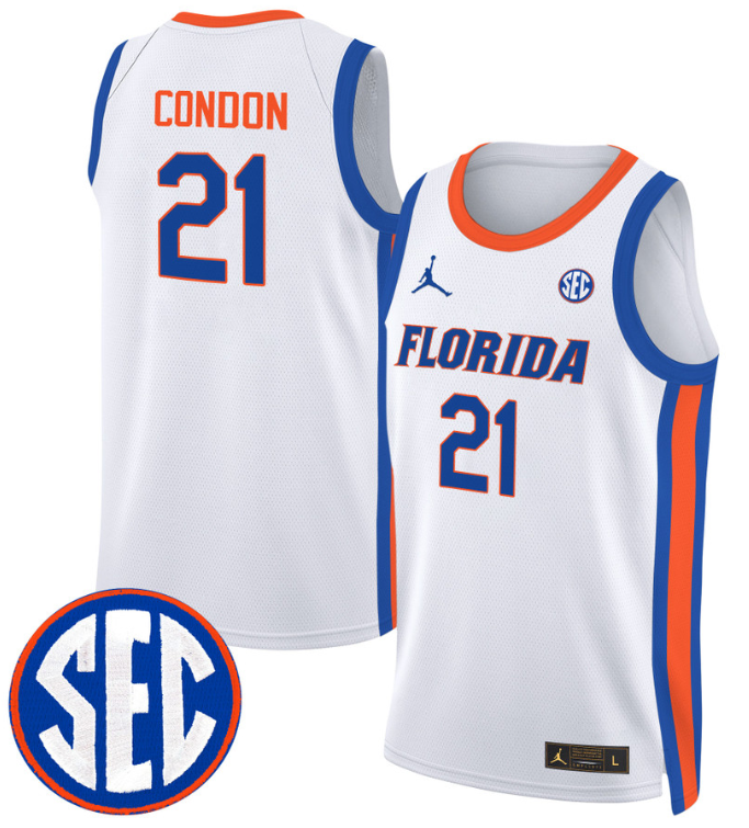 Alex Condon Jersey #21 Florida Gators Swingman Basketball Stitched White