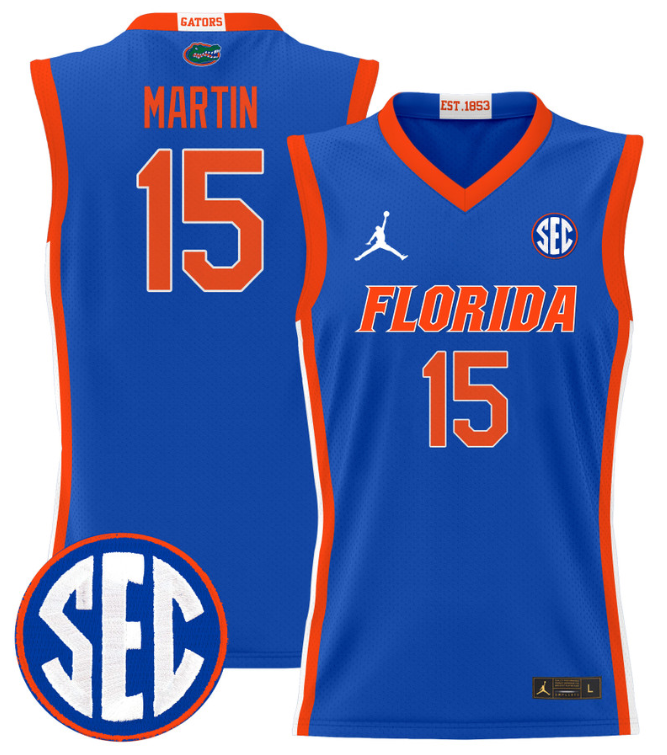 Alijah Martin Jersey #15 Florida Gators 2024 Lightweight Basketball Royal