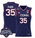 Azzi Fudd Jersey #35 UConn Huskies 2025 National Champions Patch Navy