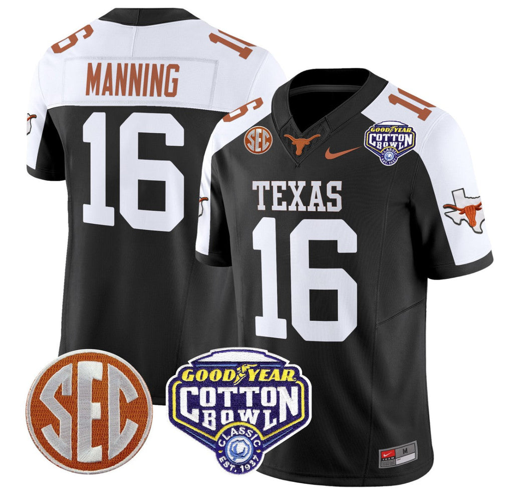 Arch Manning Jersey #16 Texas Longhorns Cotton Bowl Patch Stitched