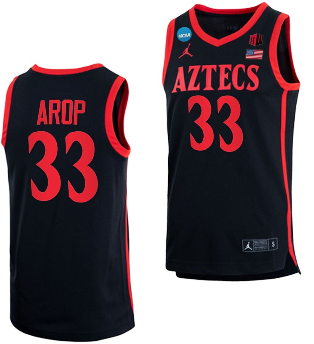 Aguek Arop Jersey San Diego State Aztecs College Basketball 2023 NCAA March Madness Black #33