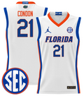 Alex Condon Jersey #21 Florida Gators 2024 Lightweight Basketball White
