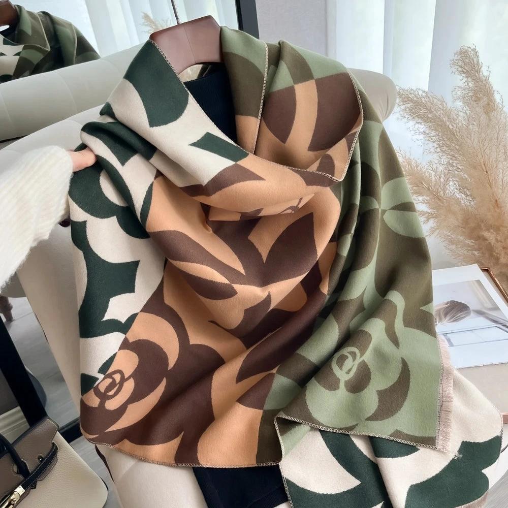Abstract Retro Fringe Soft Shawl