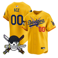 Ace Jersey #00 Dodgers One Piece Zoro Patch Premier Stitched