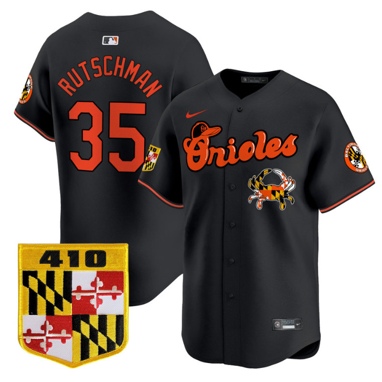 Adley Rutschman Jersey #35 Baltimore Orioles 410 & Chesapeake Crab Patch Limited Stitched